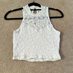 White Lace Crop Top